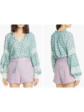 Veronica Beard NWT Kalina Top in Seaglass Size 0